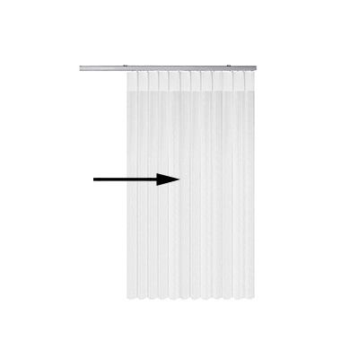 Vertical blinds open to the right